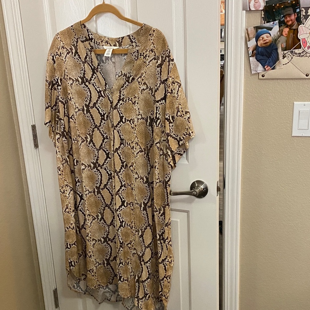 H&M Snake Print dress in Tan & Black